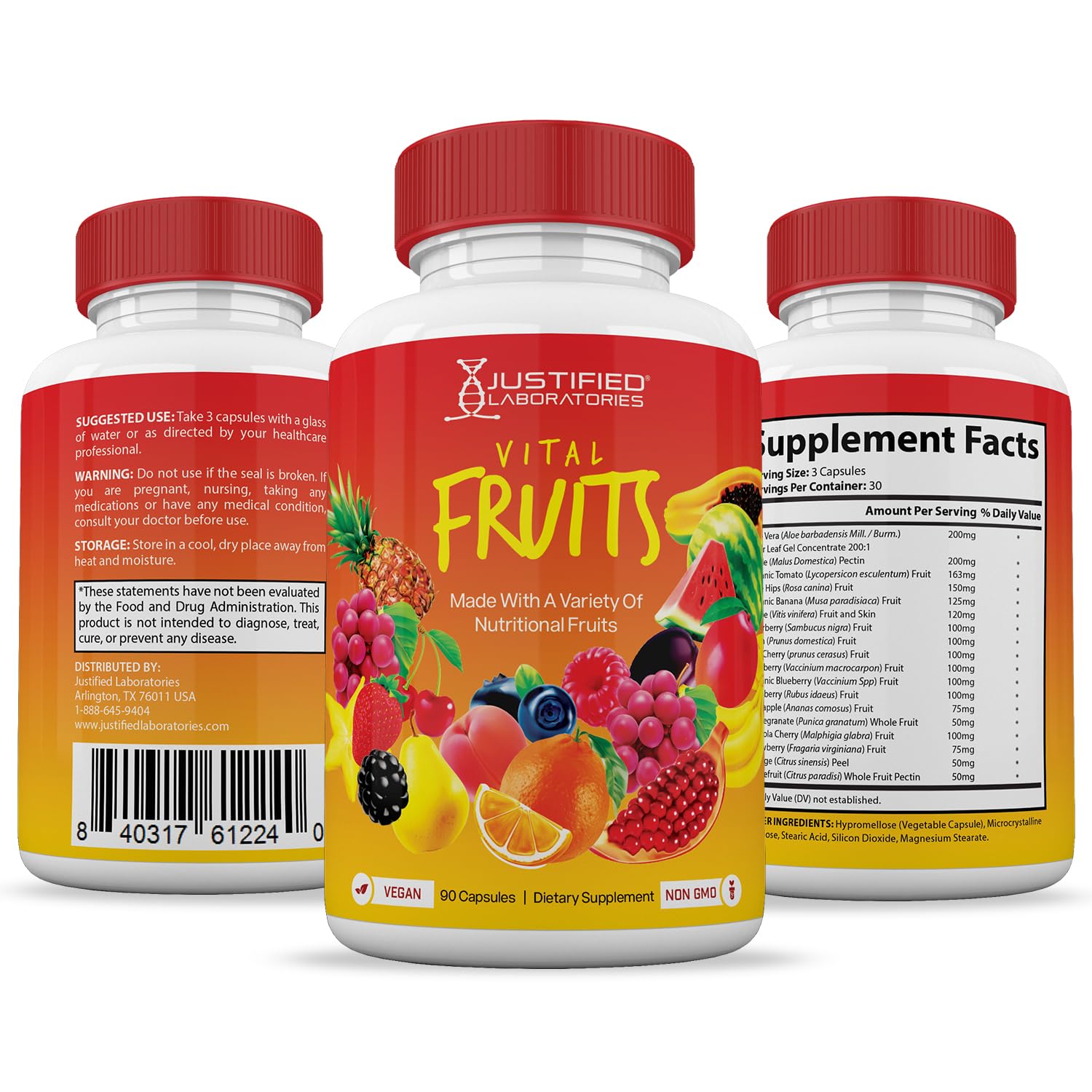 (20 Pack) Vital Fruits and Veggies Supplement Whole Food Red & Green Superfoods